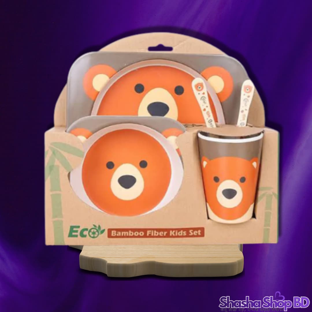 CC Bamboo Fiber Kids Dinnerware Set (Healthy Eating Made Fun – আপনার সোনামণির খাবারের সময়কে করুন আনন্দদায়ক ও নিরাপদ!)