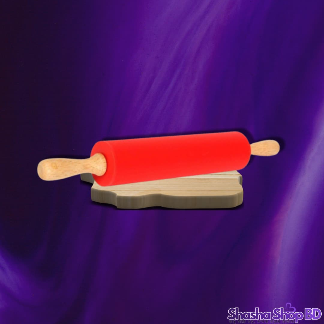 🥖 Red Cherry Silicone Rolling Pin (Model: KW-481) (Perfect Dough, Every Time – রুটি বা লুচি বেলা হোক একদম সহজ ও নিখুঁত!)