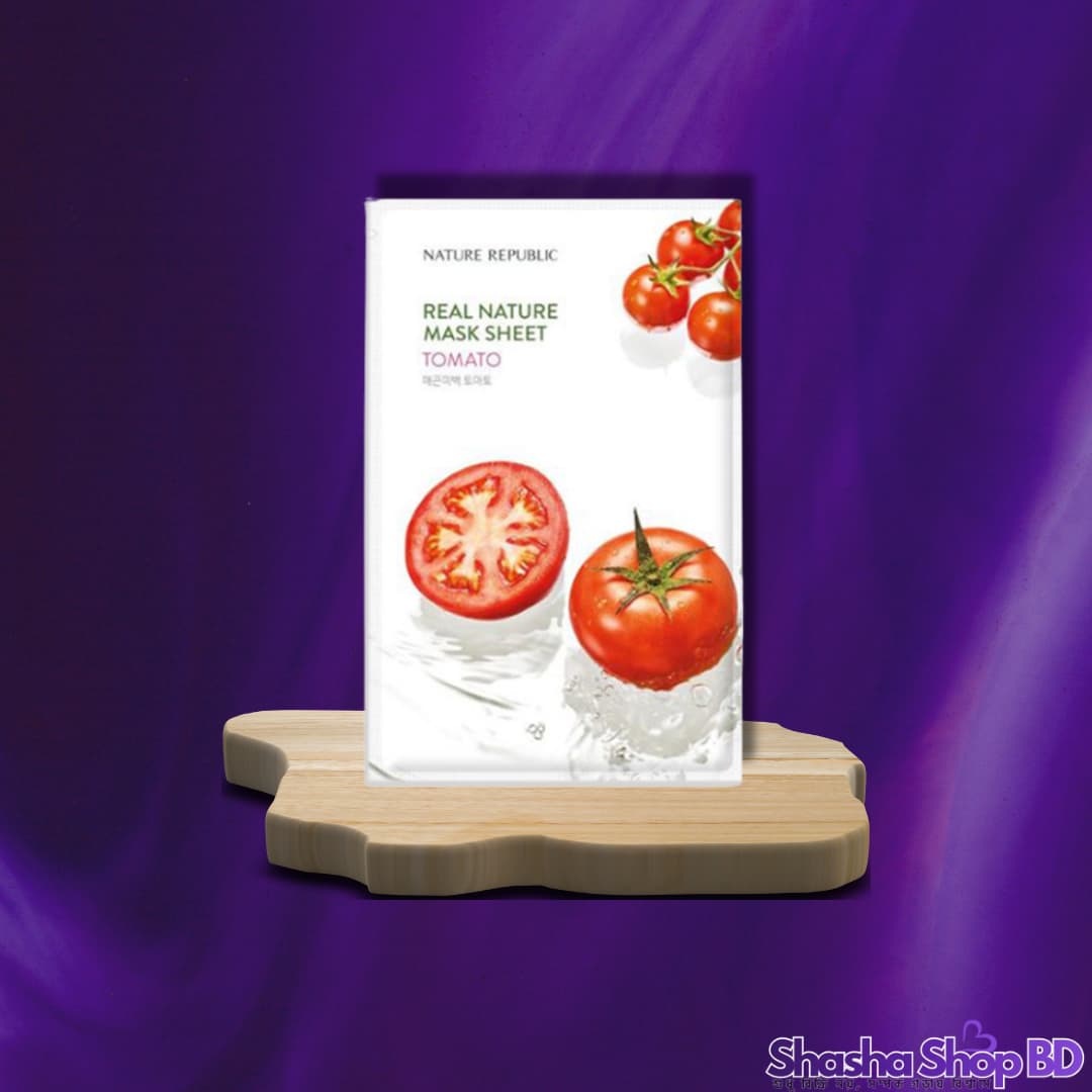 🍅 Nature Republic Real Nature Tomato Mask Sheet - 23 ml (Clear & Bright Complexion, Natural Radiance – টমেটোর প্রাকৃতিক গুণাগুণে ত্বক হোক উজ্জ্বল ও সতেজ!)