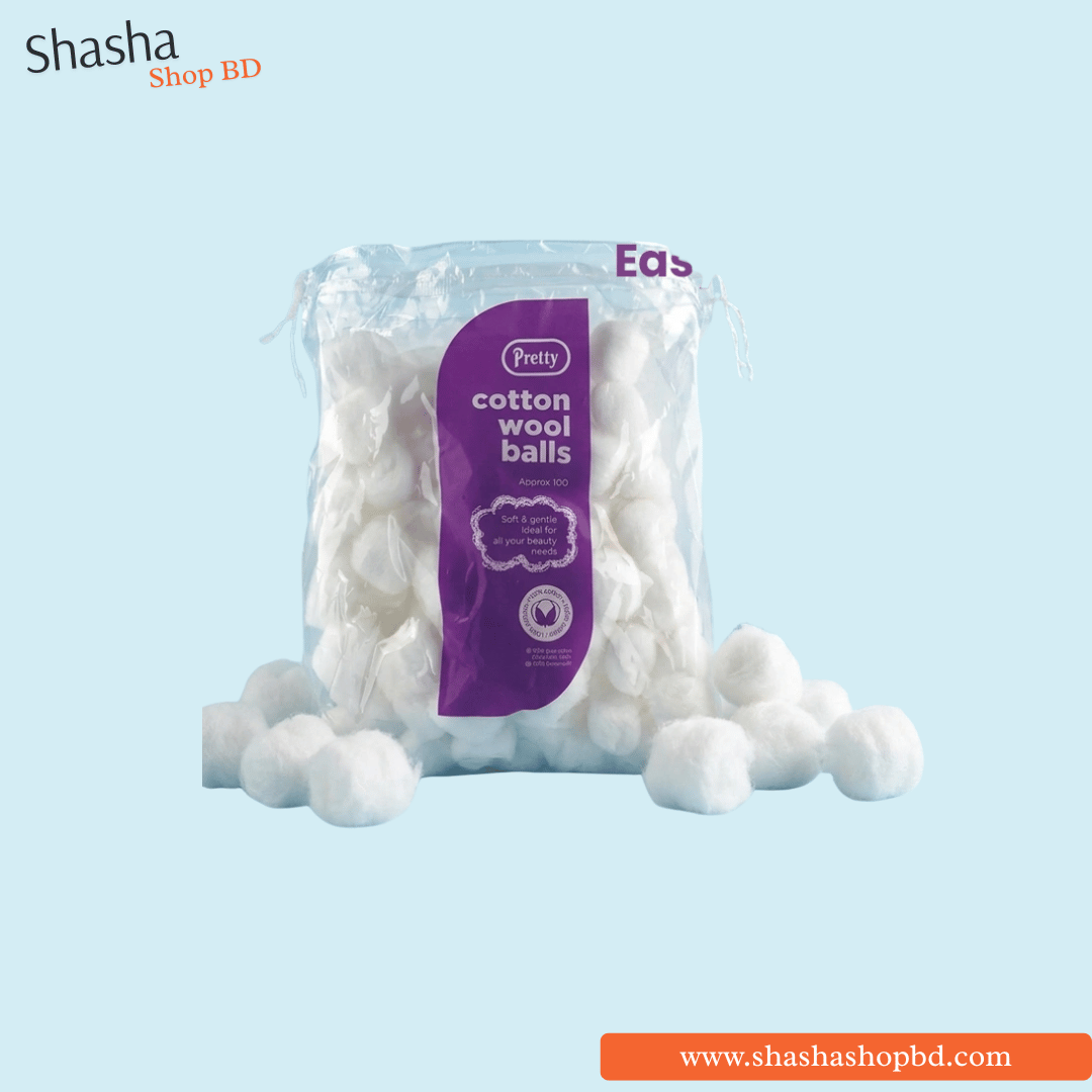 Pretty Cotton Wool Balls (Approx 100pcs) 50g | Shasha Shop BD