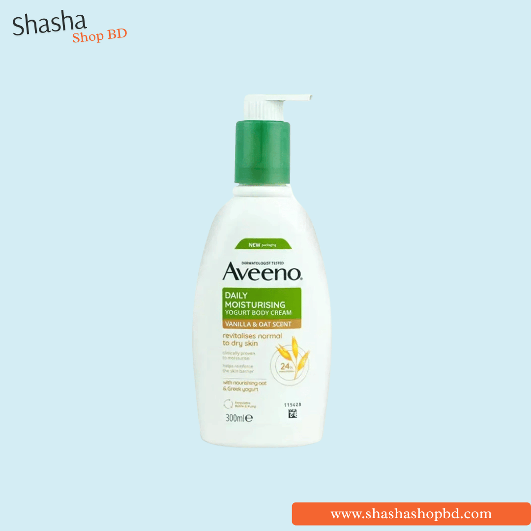 Aveeno Daily Moisturising Yogurt Body Cream Vanilla & Oat 300ml | Shasha Shop BD