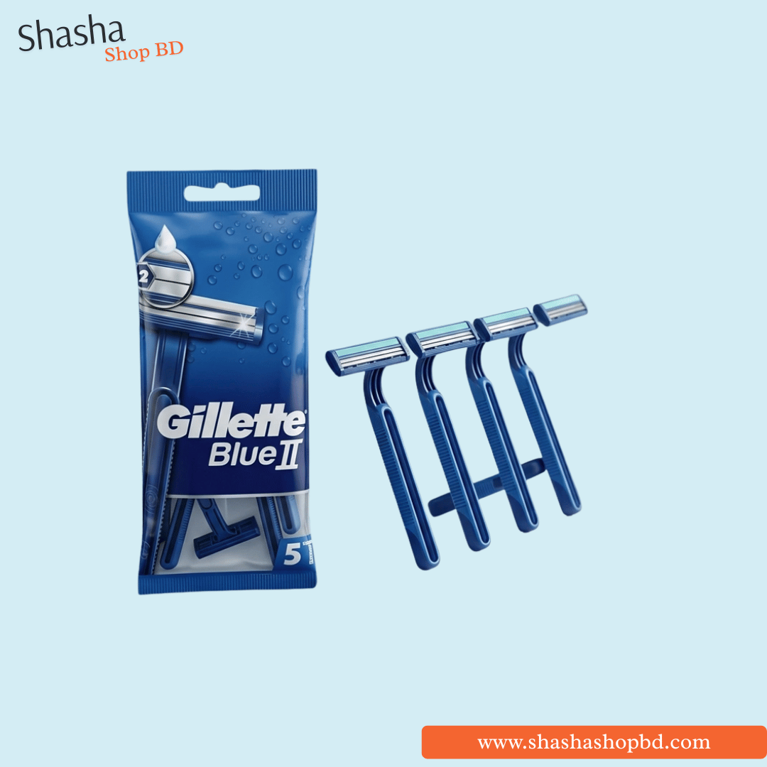 Gillette Blue II Disposable Razor 5pcs | Shasha Shop BD