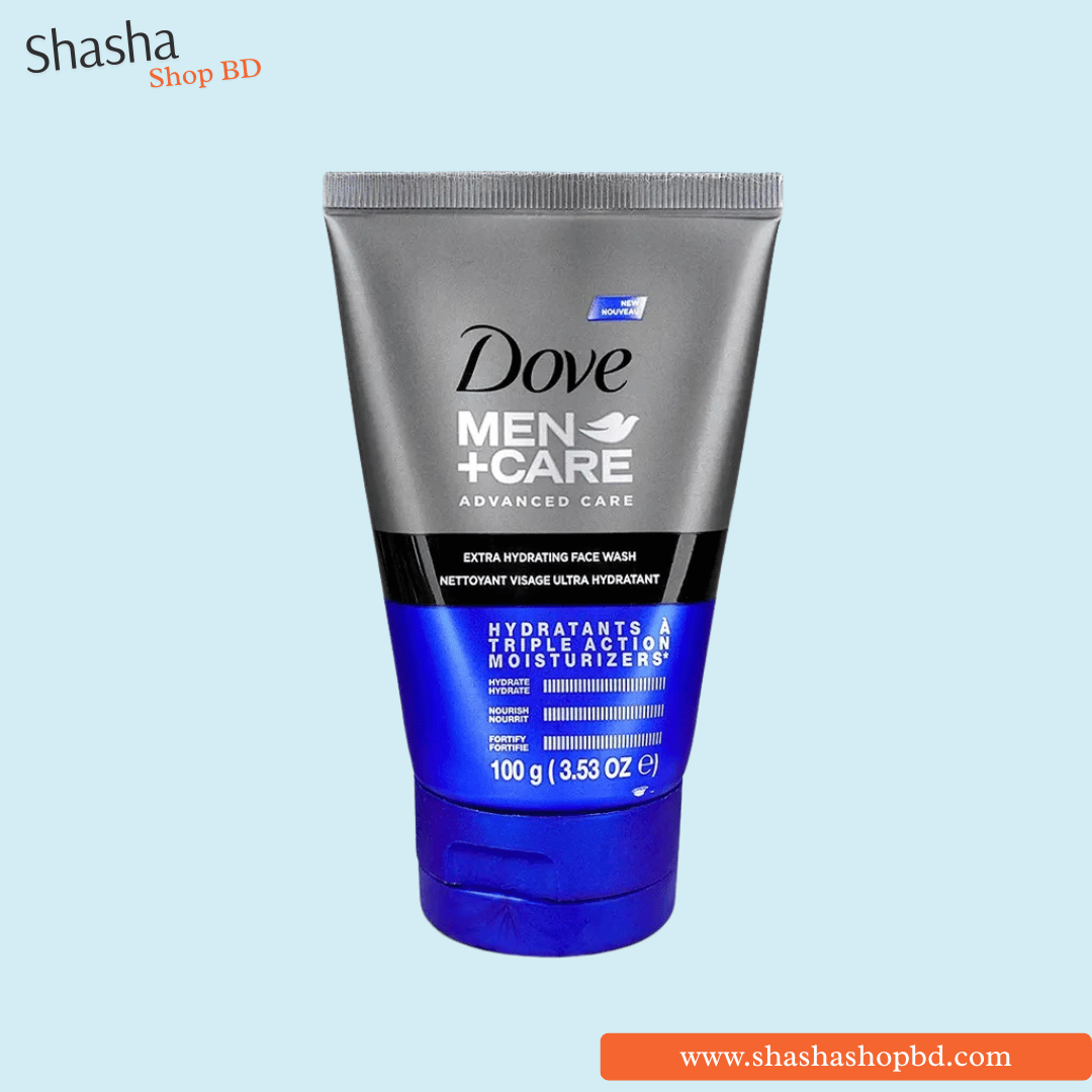 Dove Men +Care Extra Hydrating Face Wash 100g | ডাভ মেন এক্সট্রা হাইড্রেটিং ফেসওয়াশ | Shasha Shop BD