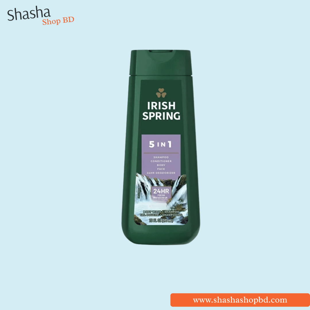 Irish Spring 5 In 1 Body Wash + Shampoo 591ml | Shasha Shop BD