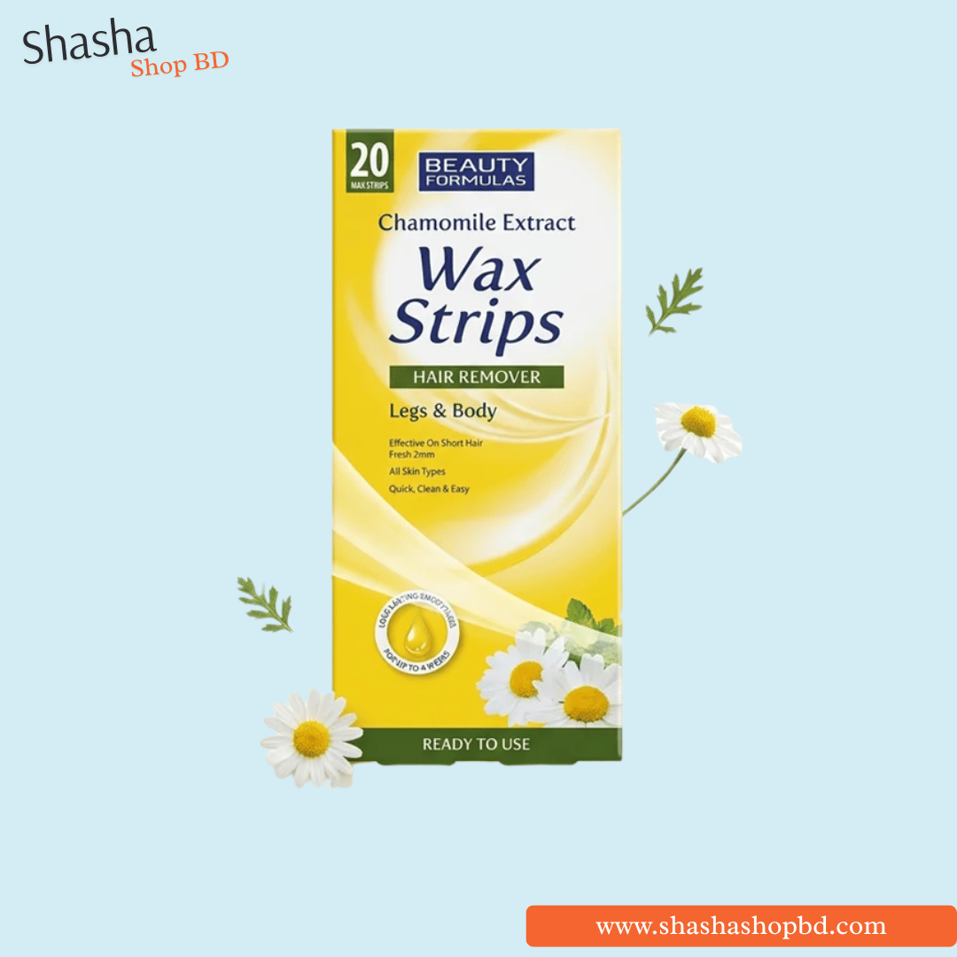 Beauty Formulas Chamomile Extract Wax Strips Legs & Body 20pcs | Shasha Shop BD