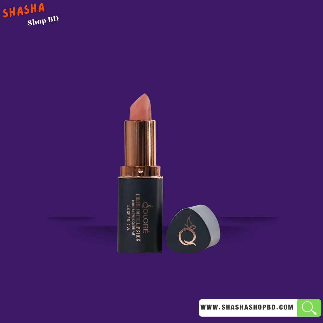 Qolore Crème Matte Lipstick Caffe Latte - 02 - 3.8gm | Shasha Shop BD