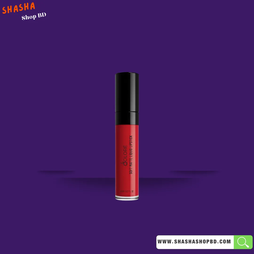 Qolore Soft Matte Liquid Lipstick Scarlet Red - 05 - 6gm | Shasha Shop BD