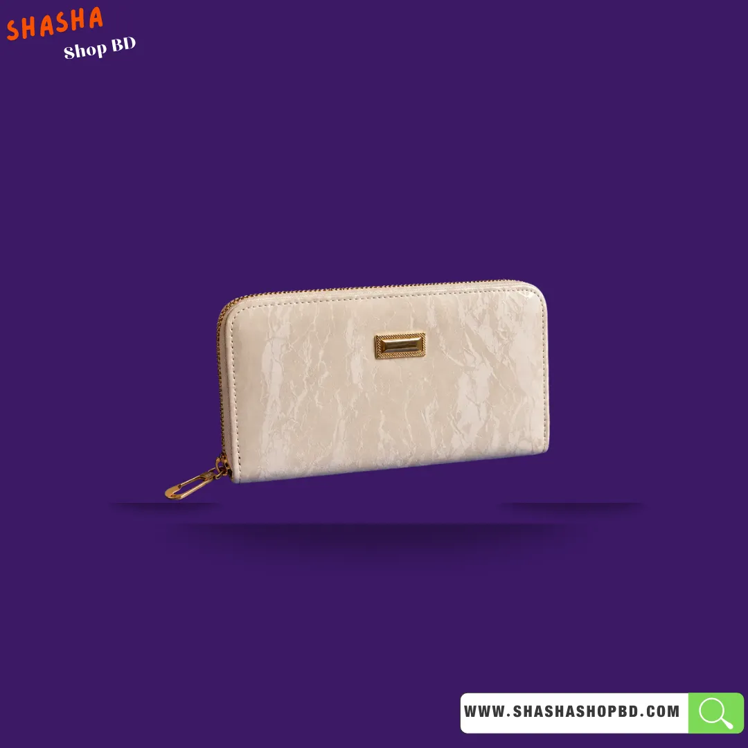 Premium Ladies Hand Purse (KP04) - Marble Off-White | Shasha Shop BD