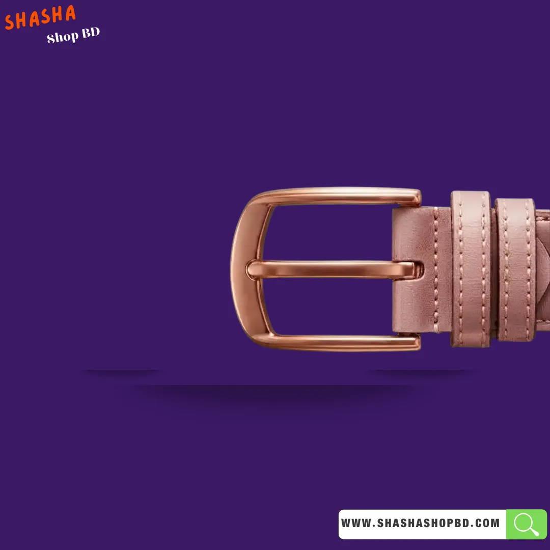 100% Genuine Leather Premium Women's Belt (A28) - Rose Gold | Shasha Shop BD