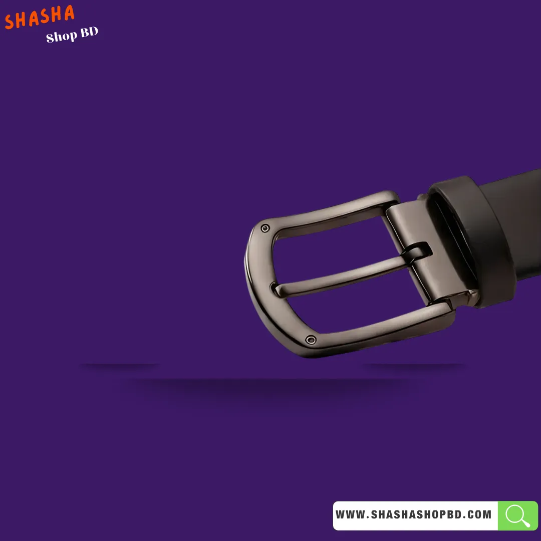 100% Genuine Leather Premium Women's Belt (A26) - Smooth Black | Shasha Shop BD