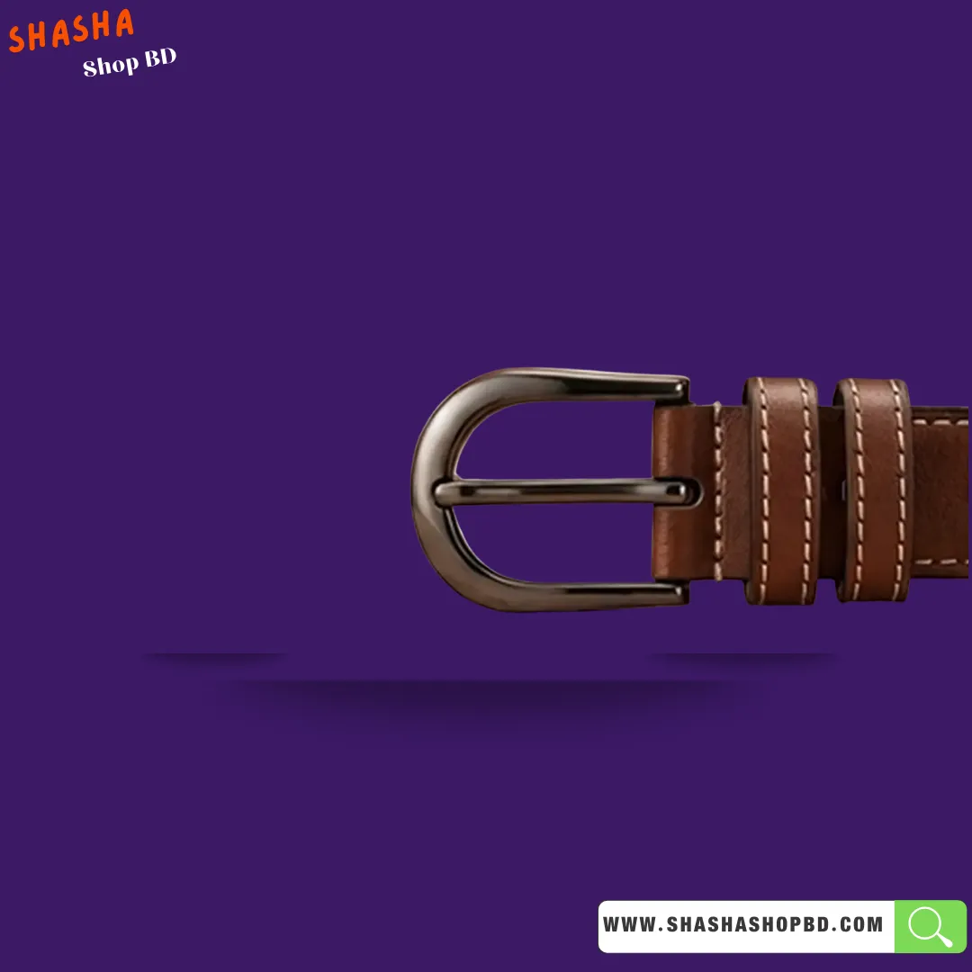 100% Genuine Leather Premium Women's Belt (A24) - Brown | Shasha Shop BD