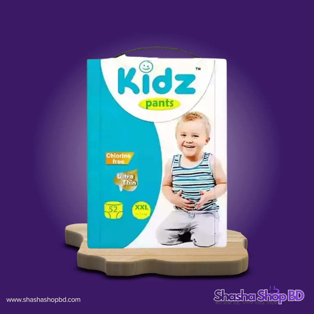 👶 Kidz Pants Style Baby Diaper (XXL) - 52 Pcs (Weight Range: 16-24Kg, Chlorine Free & Ultra Thin – আপনার সোনামণির কোমল ত্বকের জন্য নিরাপদ ও আরামদায়ক সুরক্ষা!)