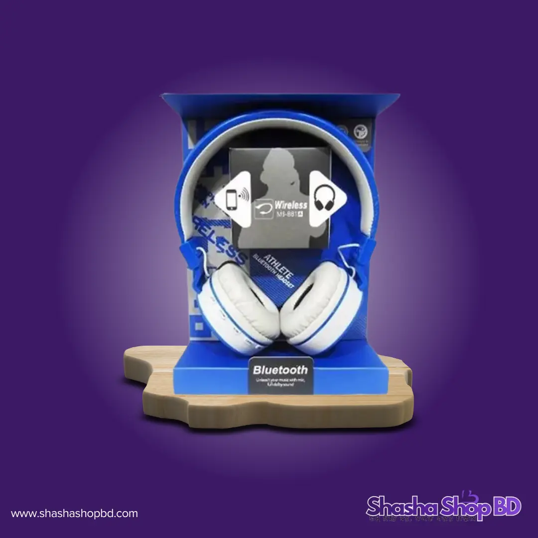 🎧 JBL 881A High Performance Wireless Bluetooth Headphone (Blue) (Extra Bass, Athlete Performance & Foldable Design – আপনার মিউজিক লাইফস্টাইলে আনুন প্রফেশনাল টাচ!)