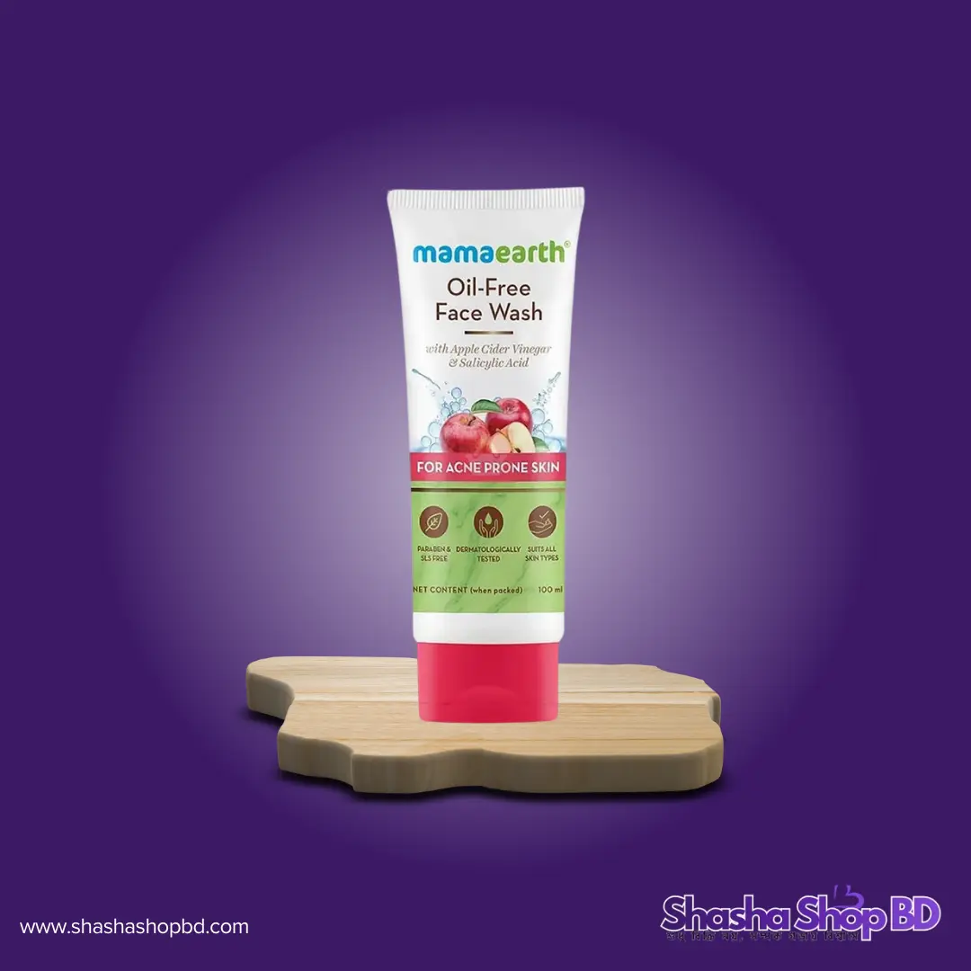 Mamaearth Oil-Free Face Wash - 100ml (With Apple Cider Vinegar & Salicylic Acid – ব্রণপ্রবণ ত্বকের গভীর পরিচ্ছন্নতা ও তেলমুক্ত উজ্জ্বলতার জন্য!)
