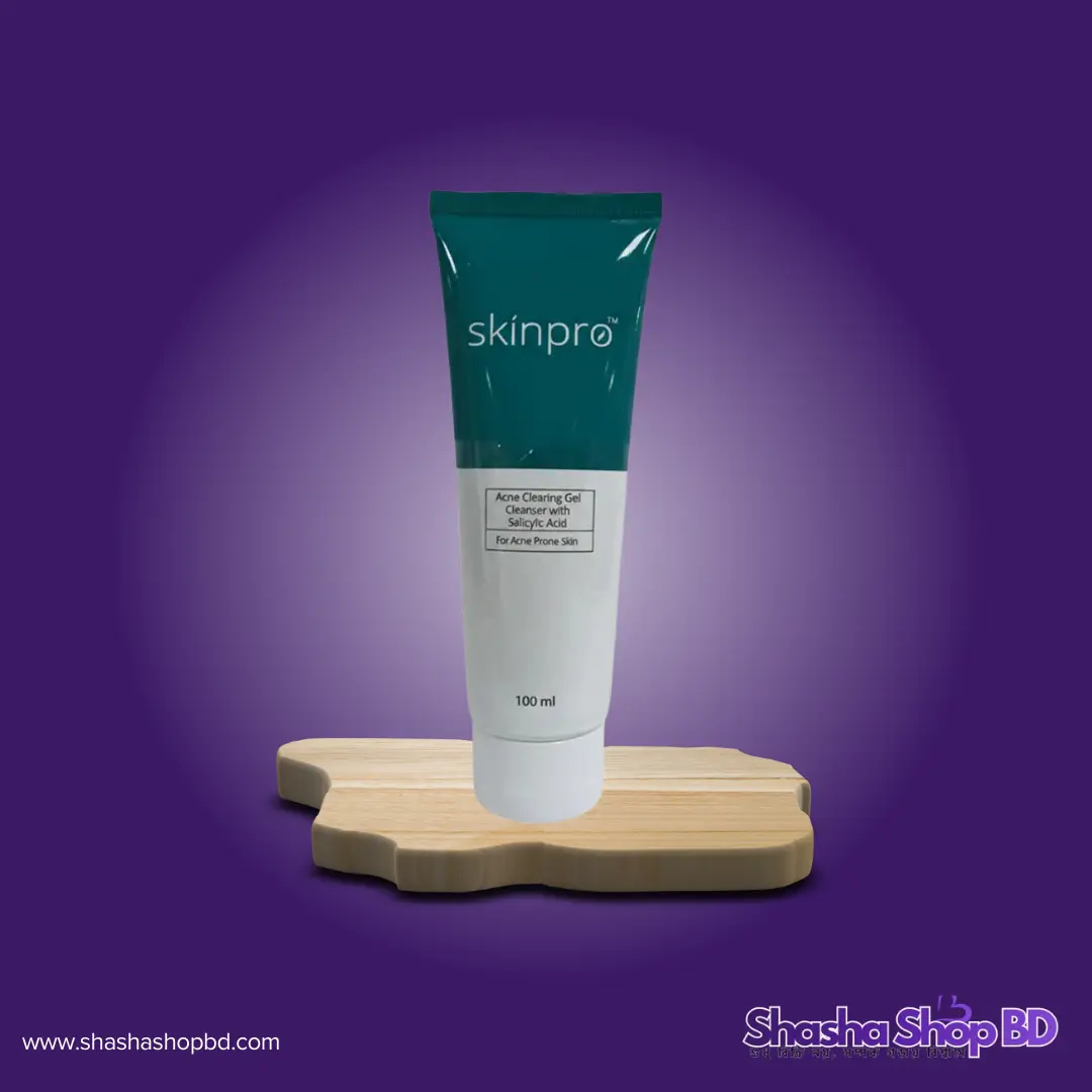 ✨ Skinpro Acne Clearing Gel Cleanser - 100ml (With Salicylic Acid, Targeted for Acne-Prone Skin – ব্রণমুক্ত ও উজ্জ্বল ত্বকের জন্য আপনার সেরা স্কিনকেয়ার পার্টনার!)