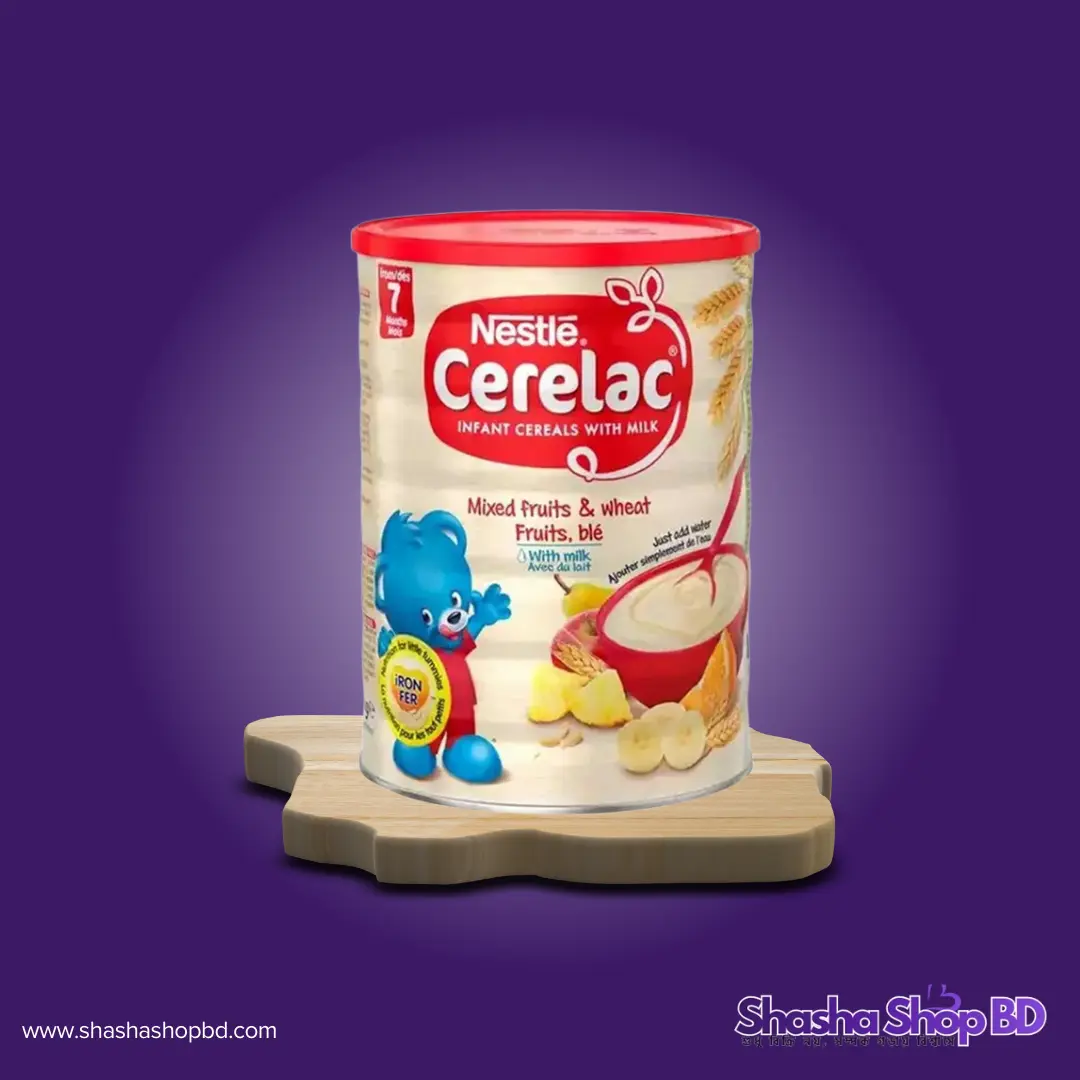 🥣 Nestle Cerelac Mixed Fruits & Wheat - 400g (7 Months+, Iron Fortified & With Milk – সোনামণির বাড়তি বৃদ্ধি ও স্বাদের জন্য সেরা ফ্রুট সিরিয়াল!)