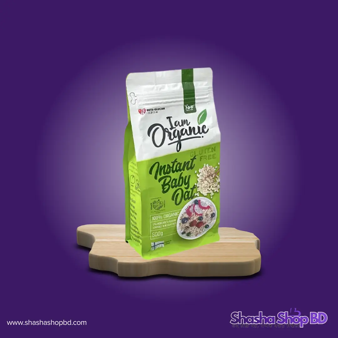 🥣 I Am Organic Gluten Free Instant Baby Oats - 500g (100% Organic, Gluten-Free & Rich in Beta-Glucan – আপনার সোনামণির সুস্থ বৃদ্ধি ও হজমের জন্য সেরা সুপারফুড!)