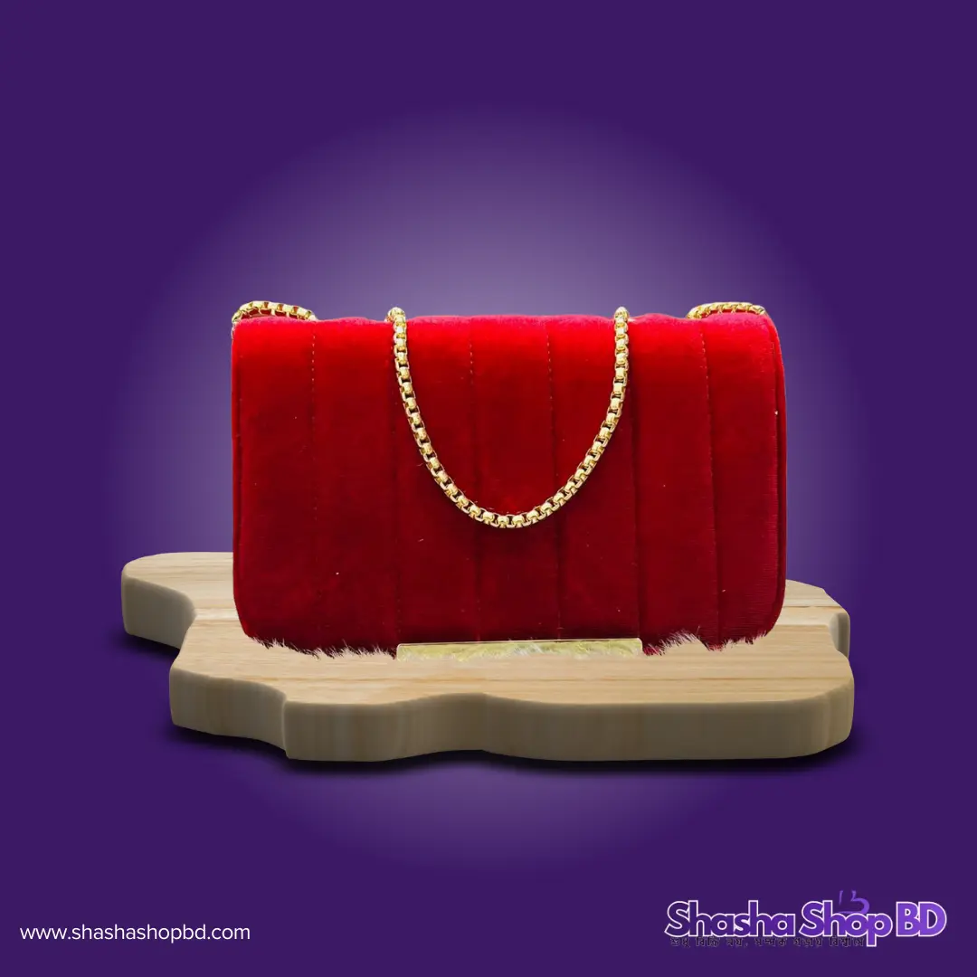 Premium Velvet Quilted Sling Bag - স্টাইলিশ স্লিং ব্যাগ কালেকশন (Size: 13.5/23 cm)