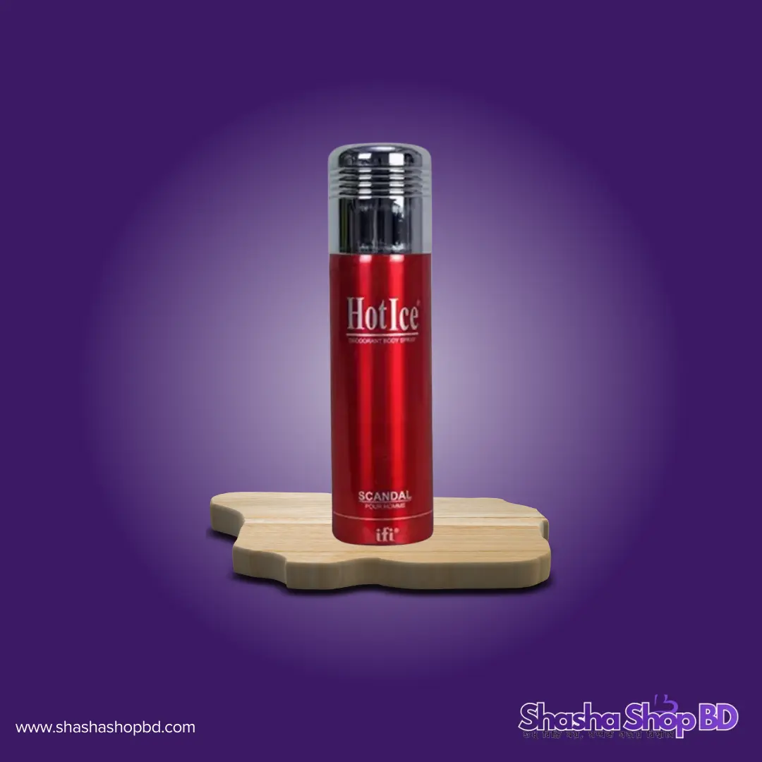 🔥 Hot Ice Scandal Deodorant Body Spray - 200ml (Pour Homme – আপনার ব্যক্তিত্বে যোগ করুন এক তীব্র, সাহসী এবং দীর্ঘস্থায়ী আভিজাত্যের সুবাস!)