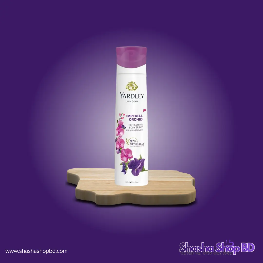 🌸 Yardley London Imperial Orchid Body Spray - 150ml (Refreshing Floral Fragrance – আভিজাত্য এবং রাজকীয় সতেজতার এক অনন্য সংমিশ্রণ!)