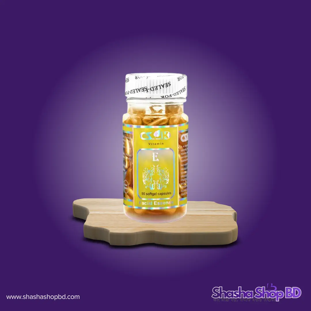 ✨ CSK Vitamin E Softgel Capsules Golden - 90Pcs (Facial Essence for Radiant & Healthy Skin – ত্বকের সজীবতা ও উজ্জ্বলতা ফিরিয়ে আনতে প্রিমিয়াম ভিটামিন-ই ফেসিয়াল এসেন্স!)