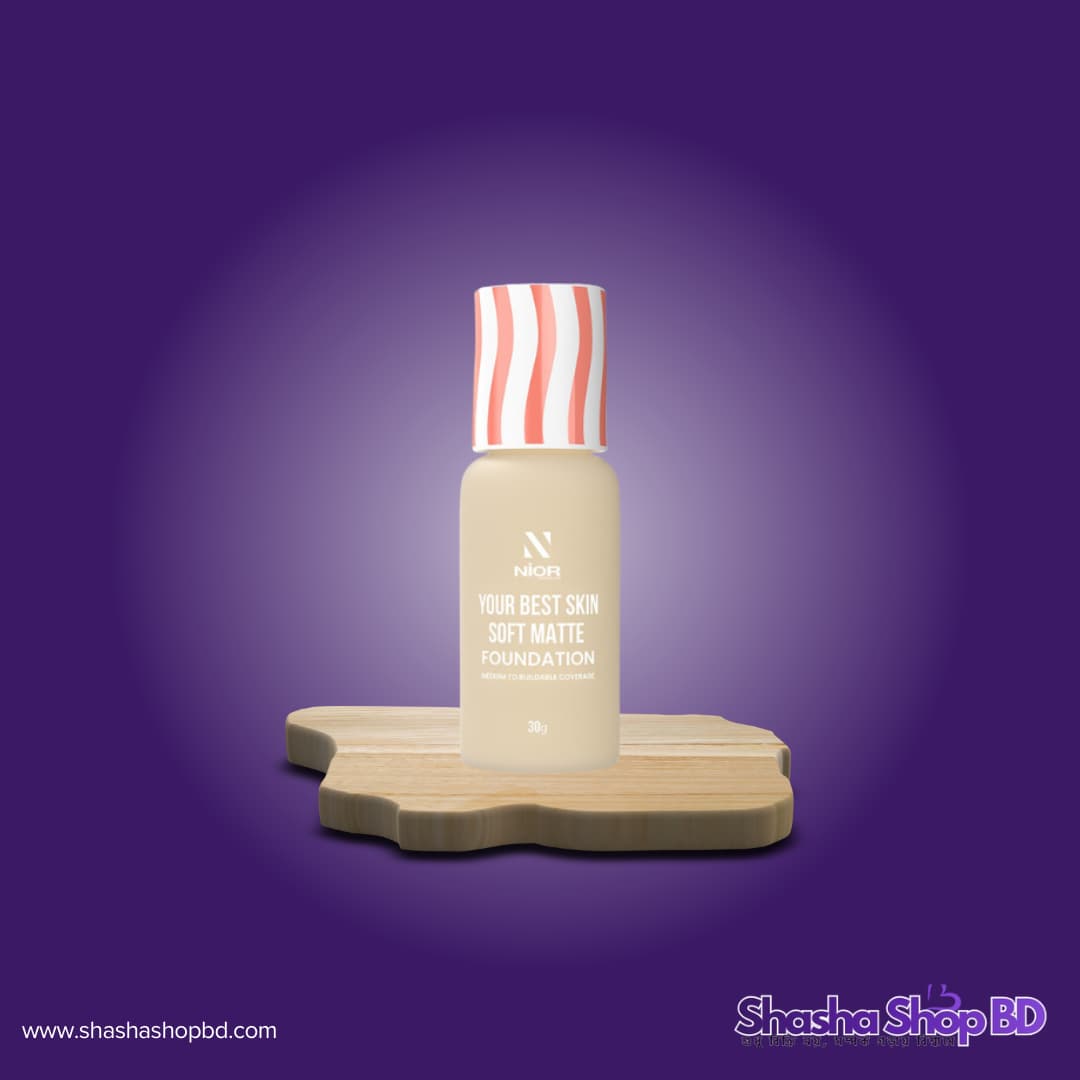 Nior Your Best Skin Soft Matte Foundation (Shell) - 30g (Perfect Flawless Base – আপনার ত্বকে মিশে যাবে এক স্নিগ্ধ ও প্রাকৃতিক উজ্জ্বলতা!)