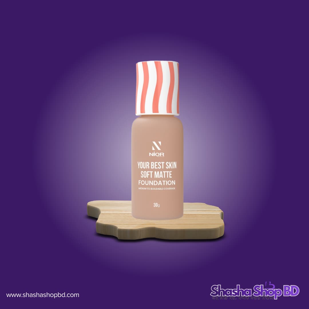 Nior Your Best Skin Soft Matte Foundation (Golden Tan) - 30g (Flawless Matte Finish – আপনার ত্বকে মিশে যাবে এক নিখুঁত ও ন্যাচারাল ম্যাট গ্লো!)