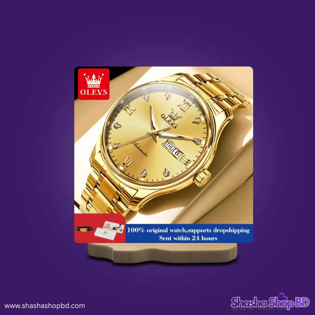 ⌚ OLEVS Luxury Men’s Quartz Watch (Defined by Elegance & Built for Precision – আপনার প্রতিদিনের স্টাইলে যোগ করুন আভিজাত্যের নতুন মাত্রা!)