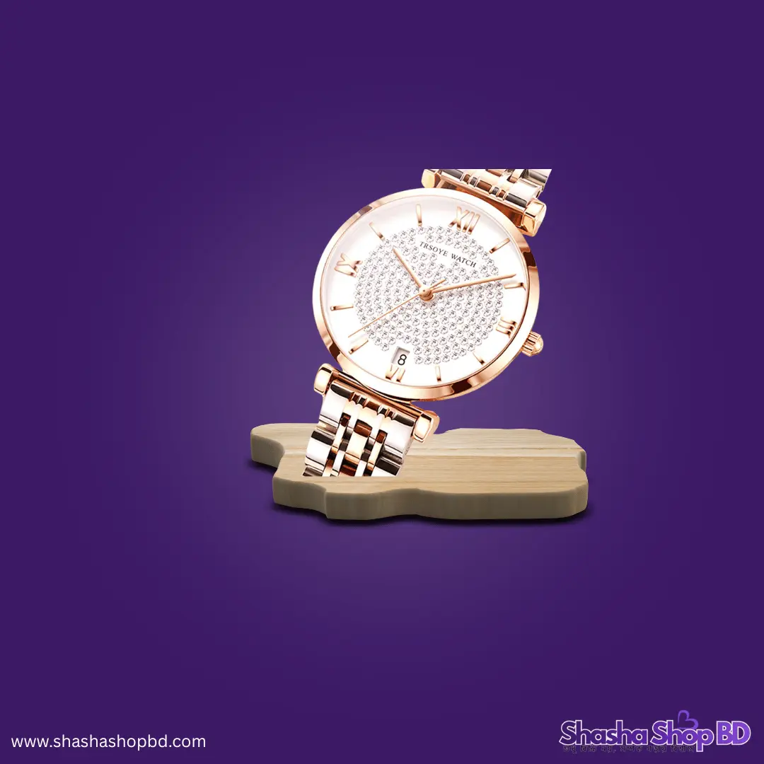 Trsoye Women's Two-Tone Chain Watch - মেয়েদের প্রিমিয়াম লাক্সারি রিস্ট ওয়াচ