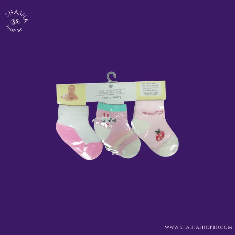 Alyajoy Pretty Baby Socks Multicolor (3 Pairs Set) | Shasha Shop BD