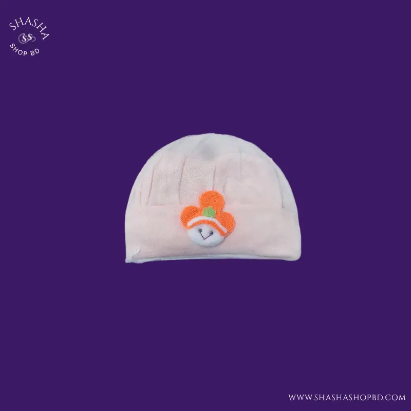 Whiz Kid Soft Cotton Baby Cap Set - 3Pcs (Peach Color) | Shasha Shop BD